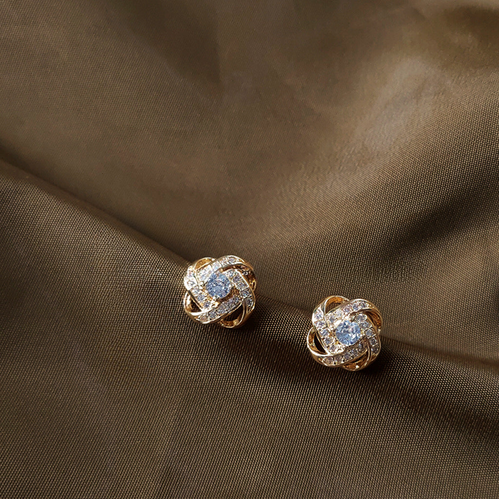 Twirling Sparkle Knot Studs