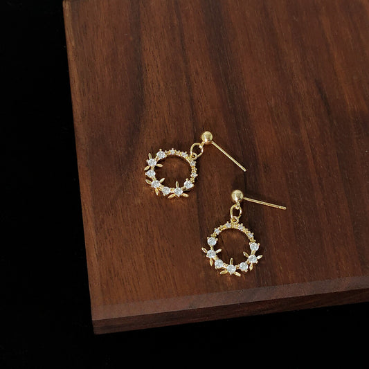 Twinkling Starry Circle Earrings (Stud or Clip-On!)