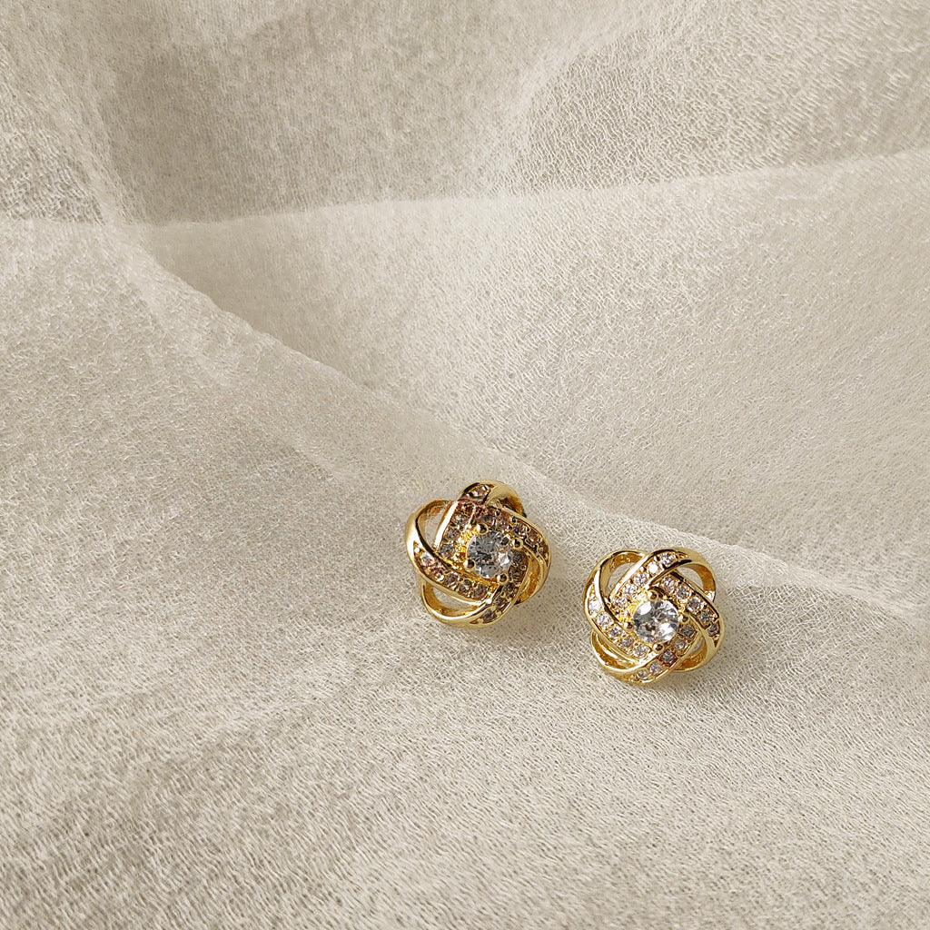 Twirling Sparkle Knot Studs