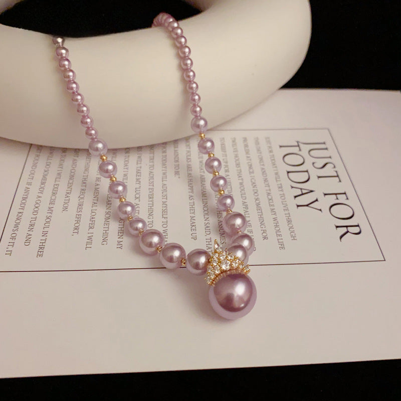 Lilac Crown Pearl Necklace