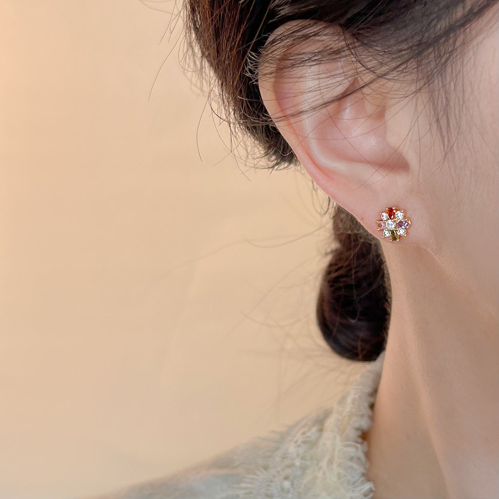 Rainbow Bloom Sparkle Studs