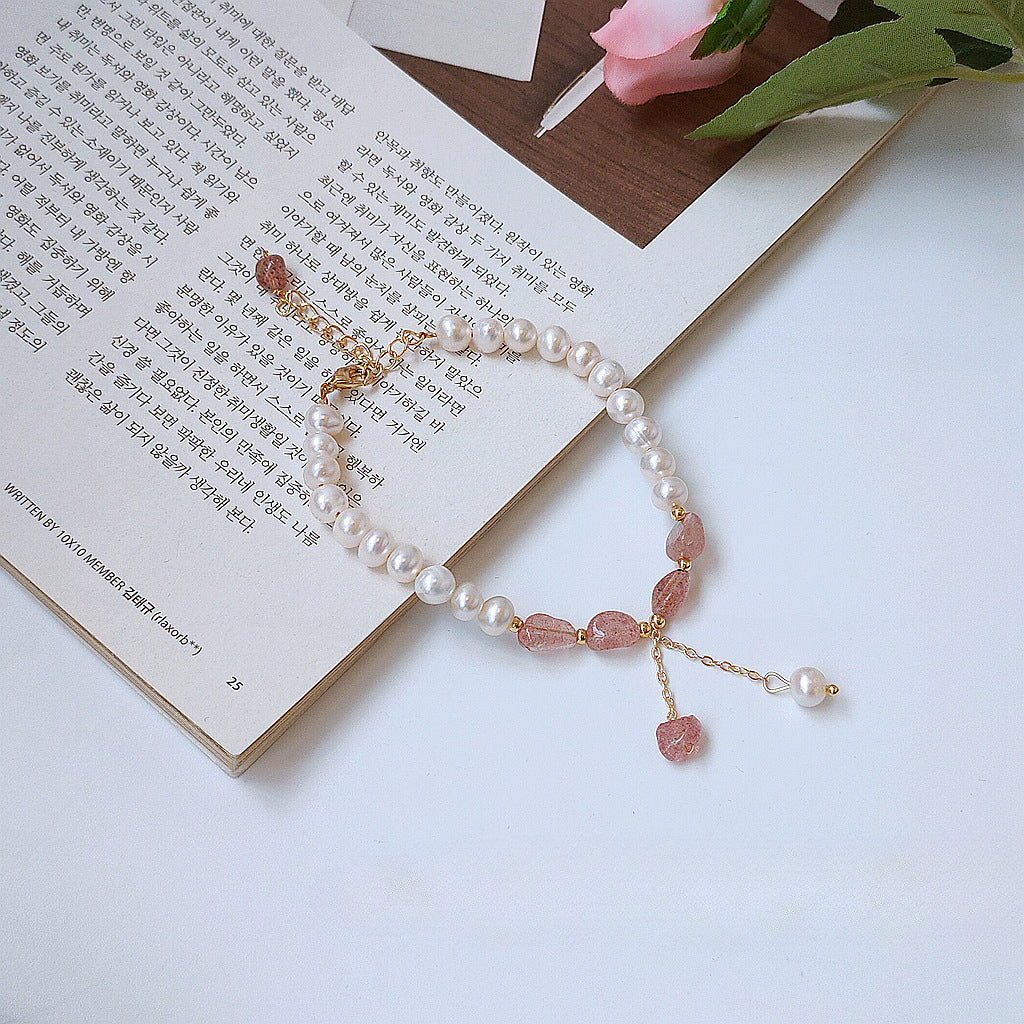 Strawberry Pearl Delight Bracelet