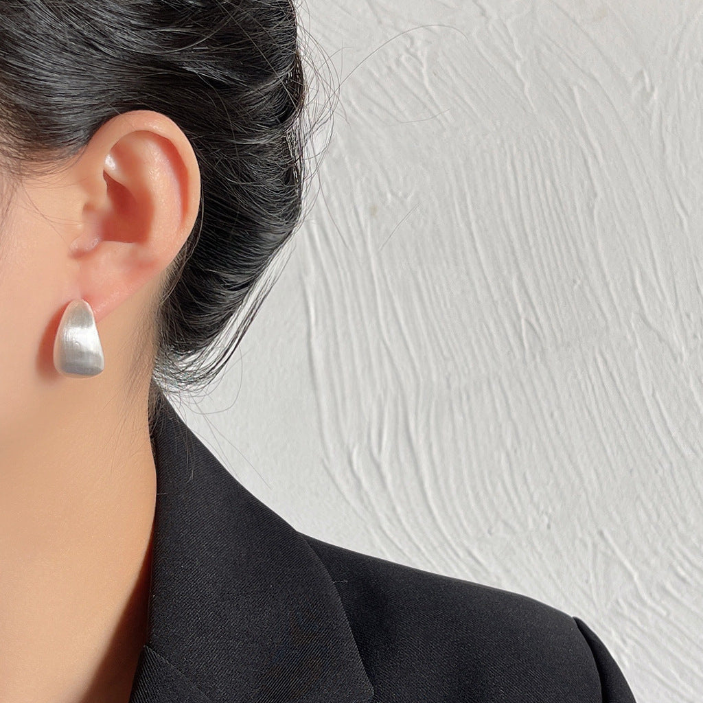 Sculpted Lunar Drop Studs