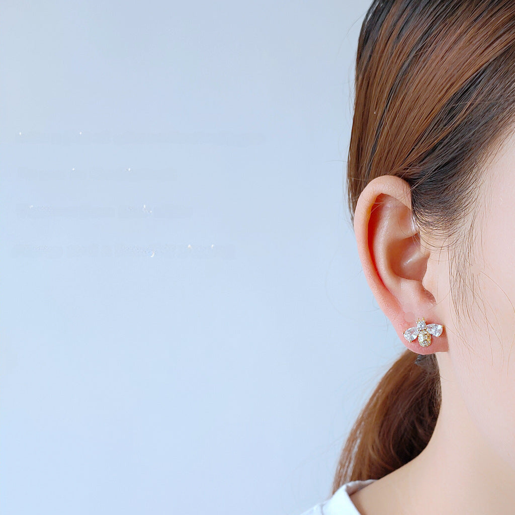 Fashionable Gold-plated C-shaped Earrings Simulated Pearls Rhinestones Ideal For Women Who Love Simple Elegance