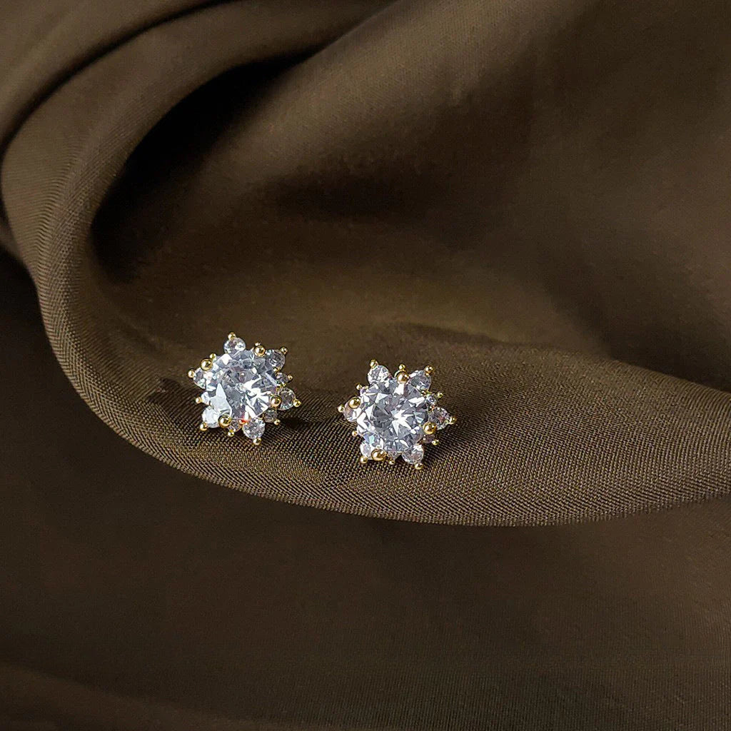 Dazzling Snowflake Stud Earrings