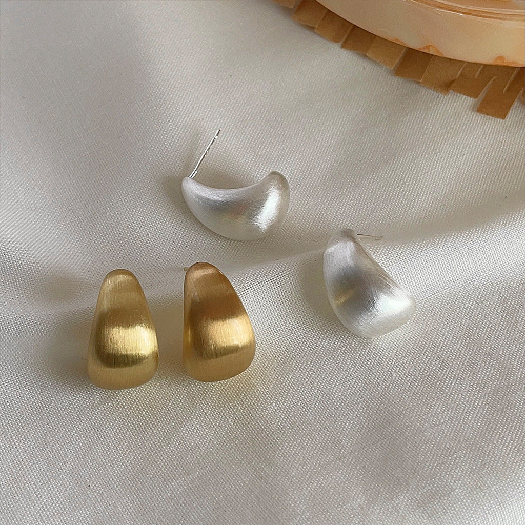 Sculpted Lunar Drop Studs