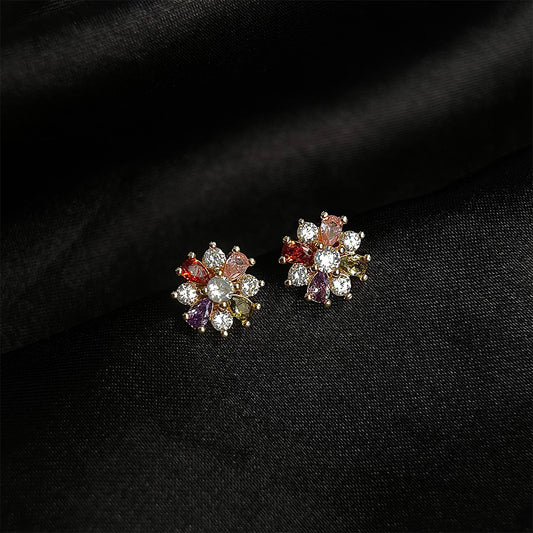 Rainbow Bloom Sparkle Studs