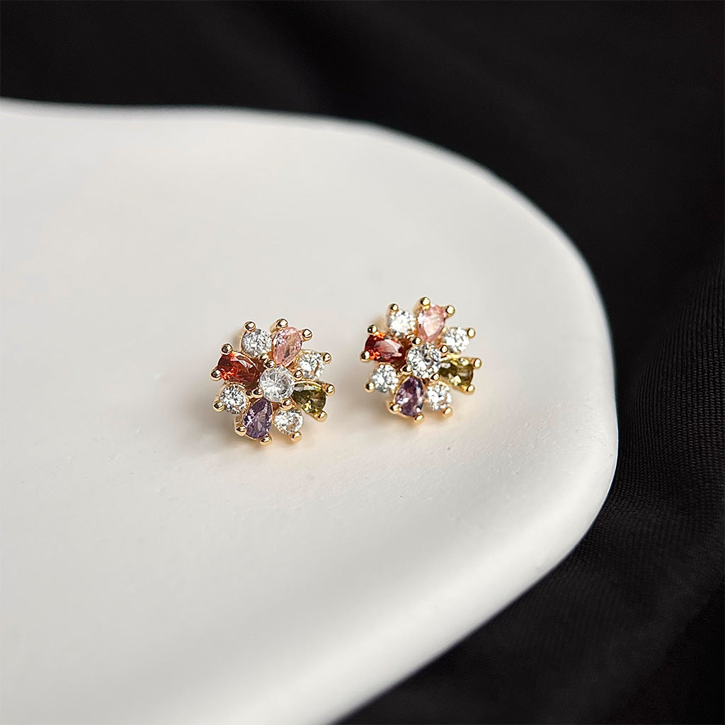 Rainbow Bloom Sparkle Studs