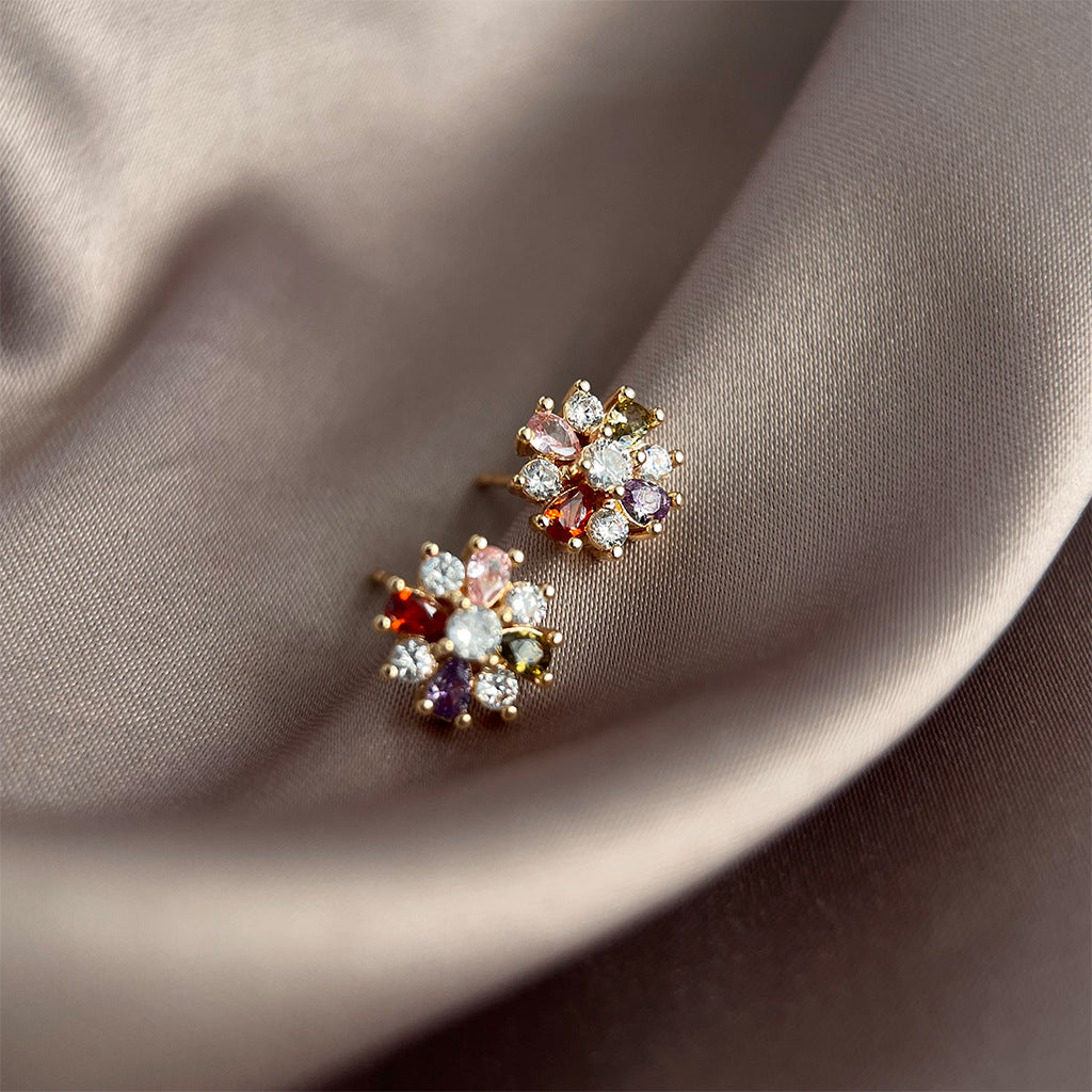 Rainbow Bloom Sparkle Studs