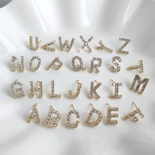 Sparkling Initial Studs