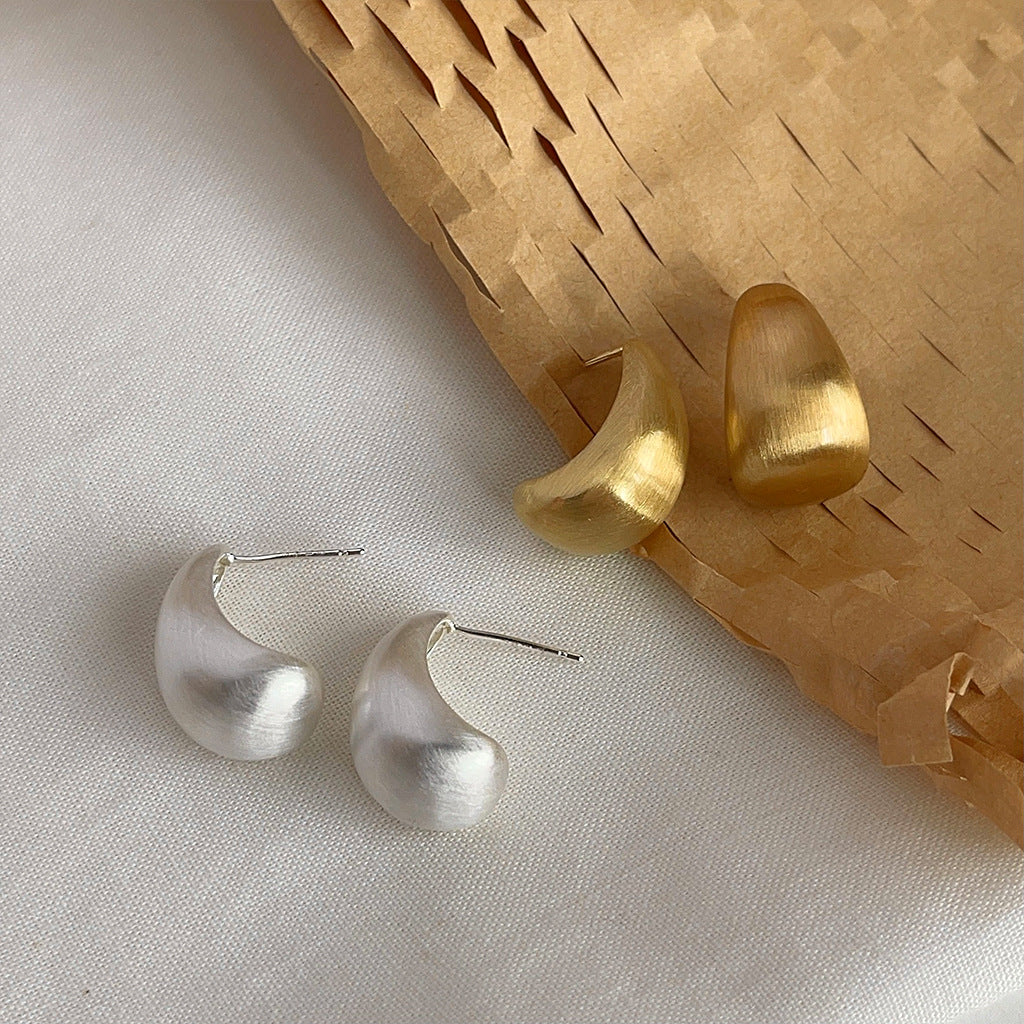 Sculpted Lunar Drop Studs