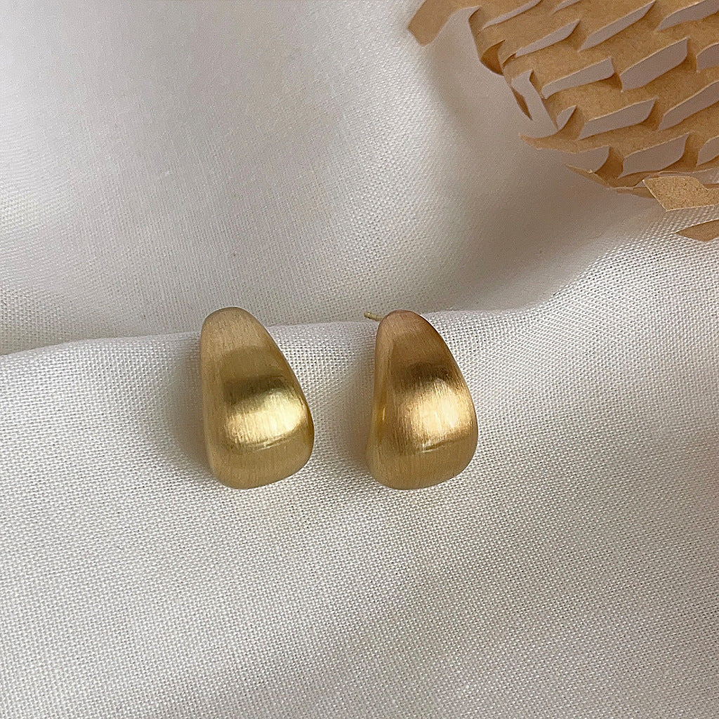 Sculpted Lunar Drop Studs