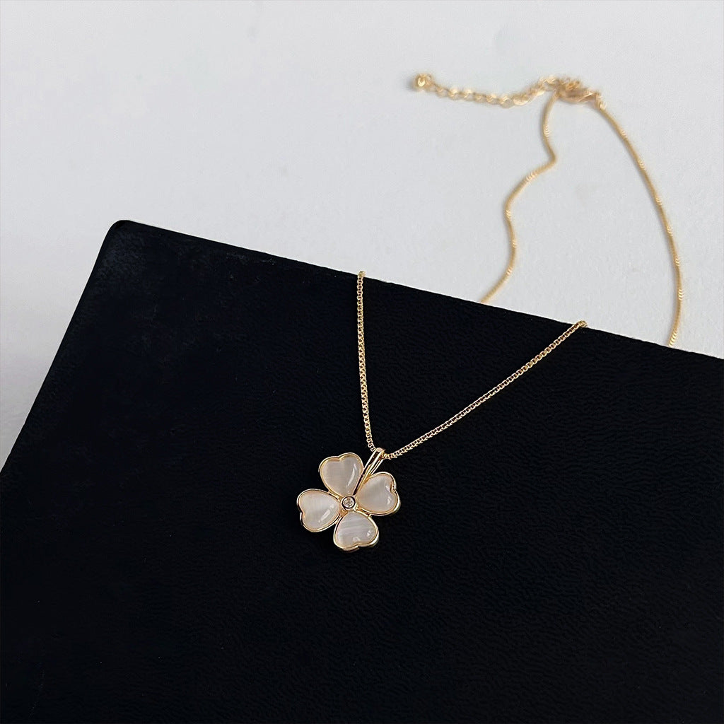 Lucky Clover Sparkle Opal Pendant