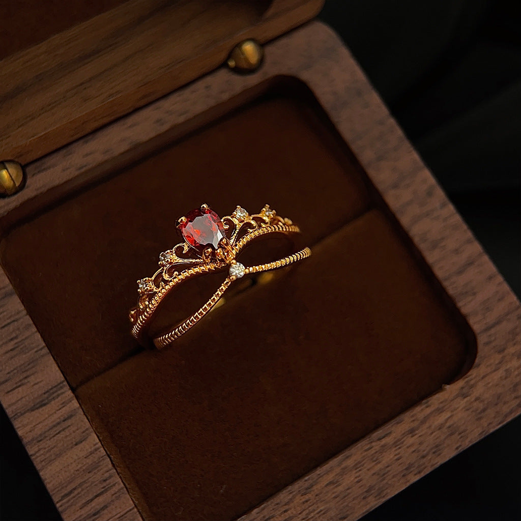 Garnet Tiara Ring Set