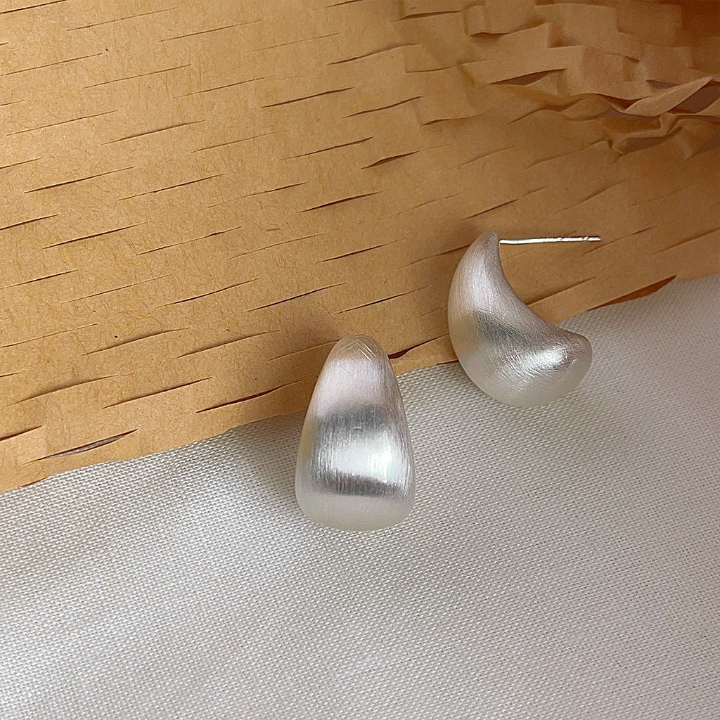 Sculpted Lunar Drop Studs