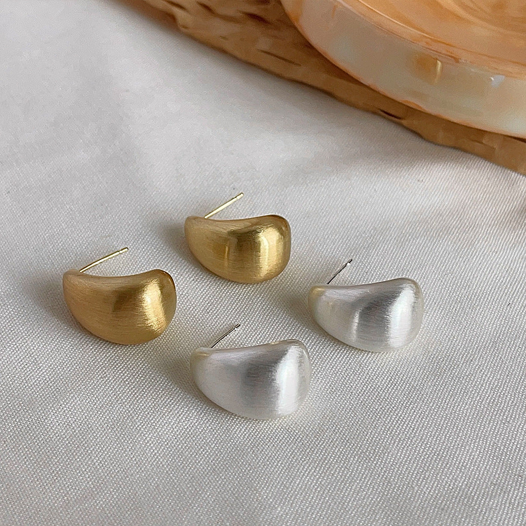 Sculpted Lunar Drop Studs