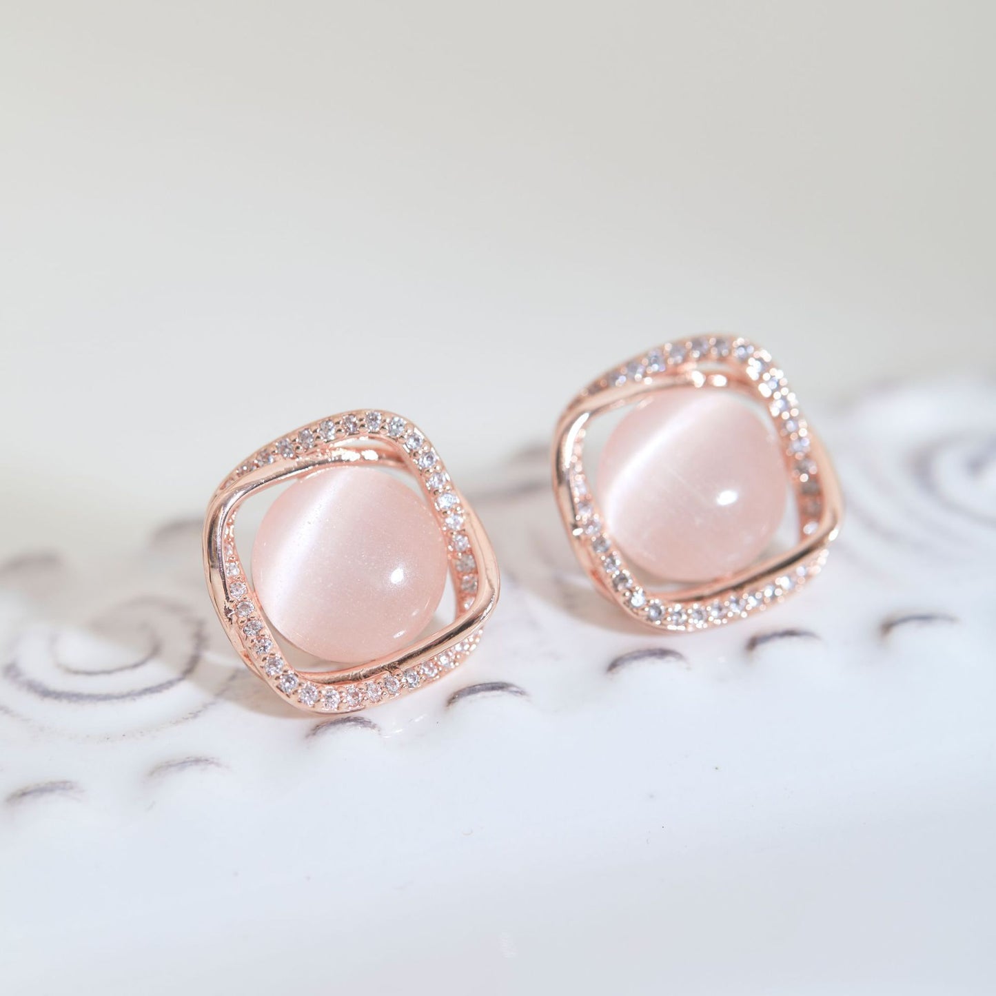 Purr-fect Opal Glow Earrings (Stud or Clip-On!)