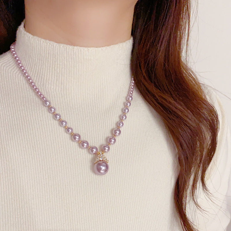 Lilac Crown Pearl Necklace