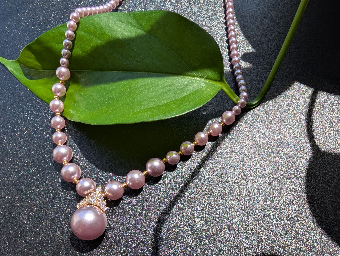 Lilac Crown Pearl Necklace