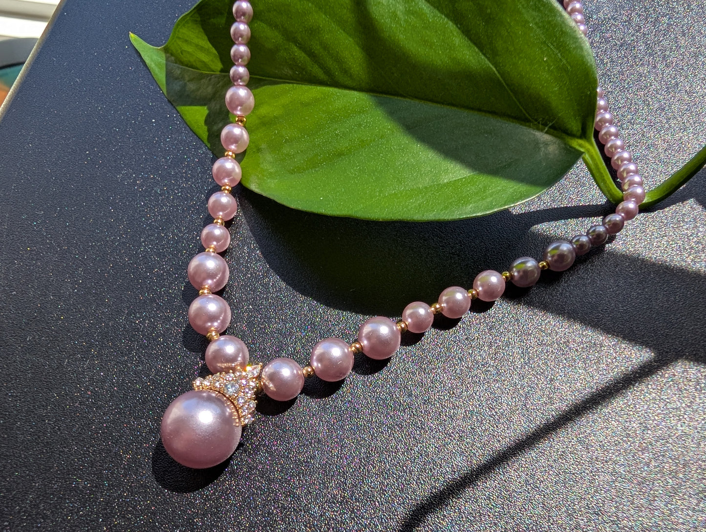 Lilac Crown Pearl Necklace