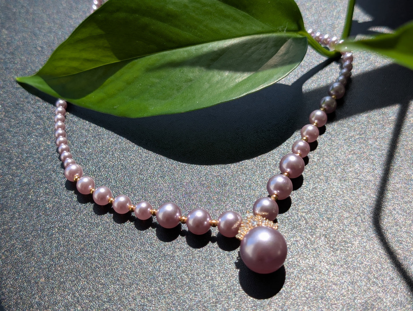 Lilac Crown Pearl Necklace