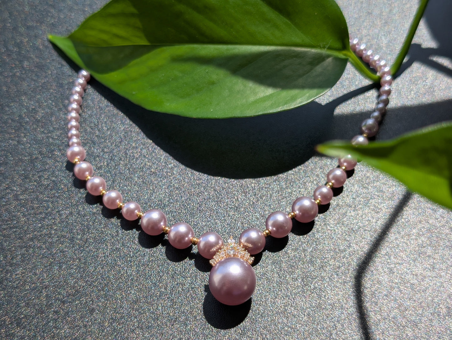 Lilac Crown Pearl Necklace