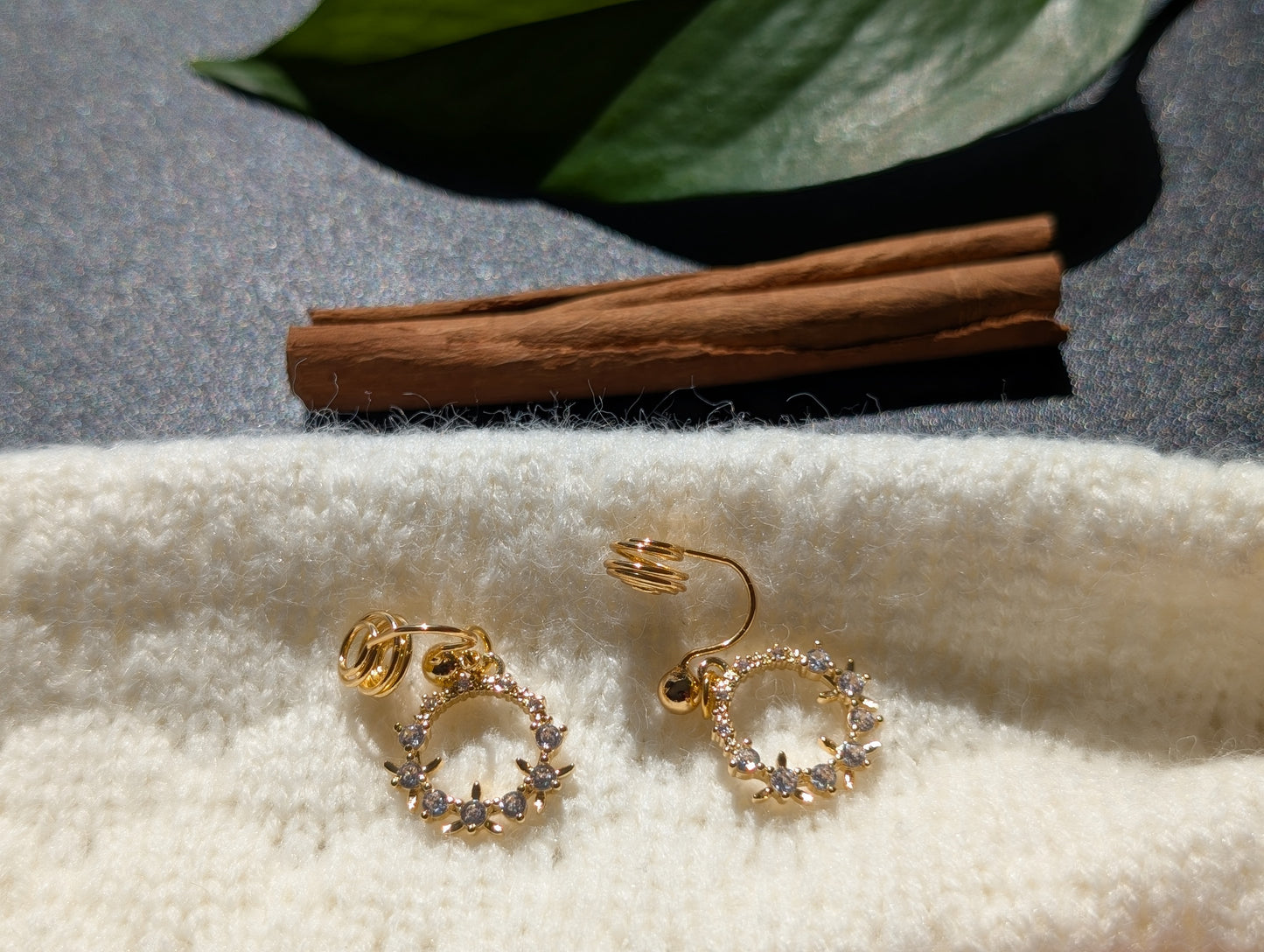 Twinkling Starry Circle Earrings (Stud or Clip-On!)