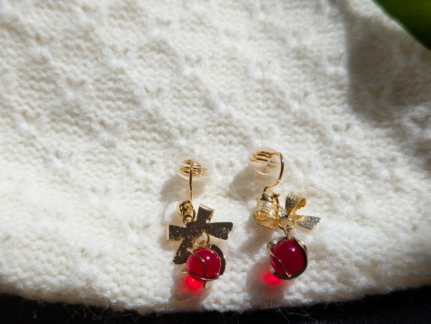 Ruby Bow Delight Clip-Ons (No Piercings Needed!)