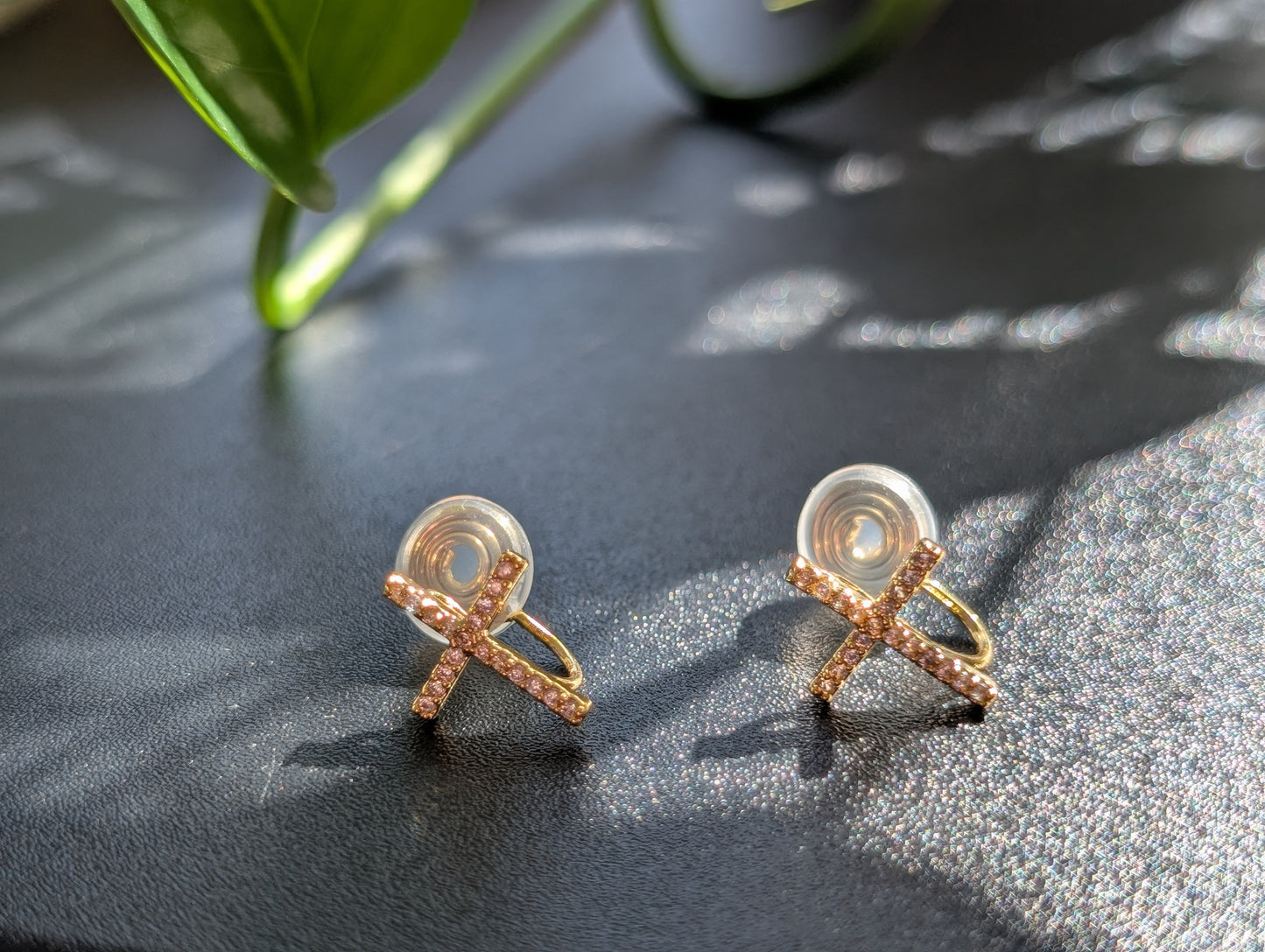 Sparkling Cross Clip-Ons (No Piercings Needed!)