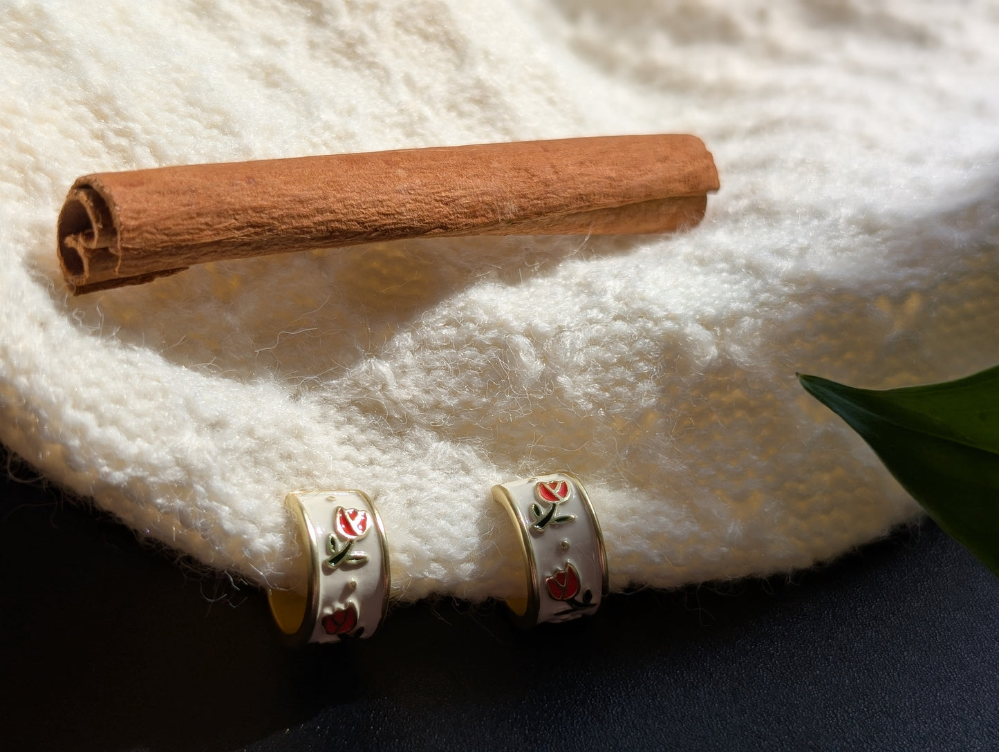 Tulip Charm Hoops (Stud or Clip-On!)