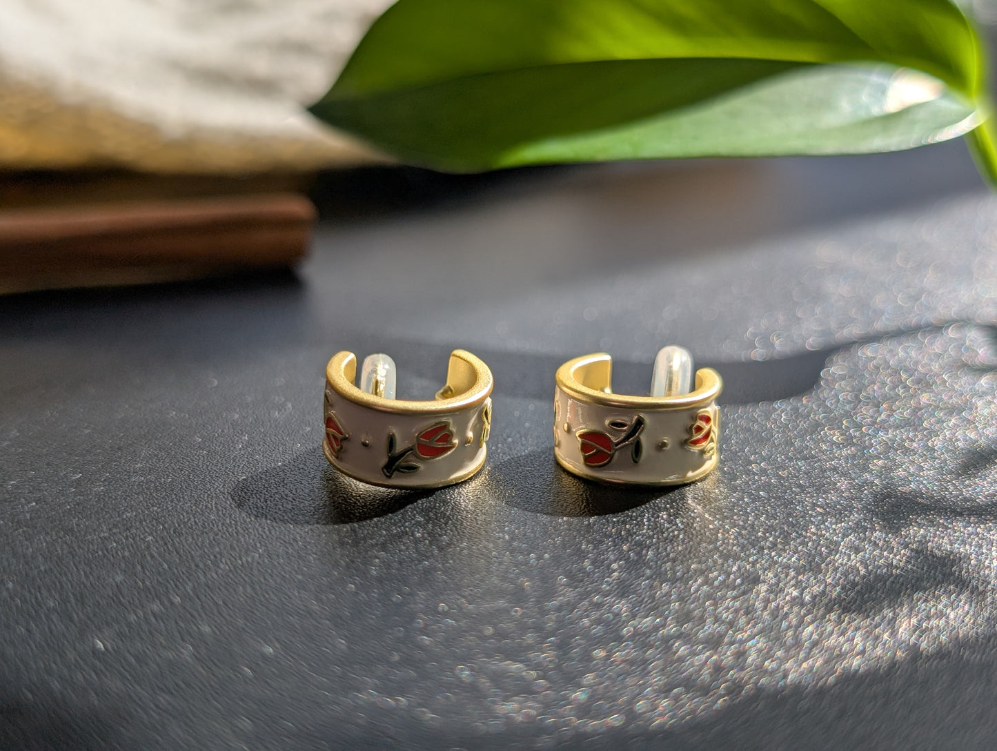 Tulip Charm Hoops (Stud or Clip-On!)