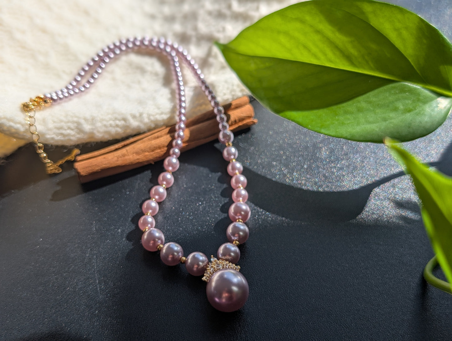 Lilac Crown Pearl Necklace