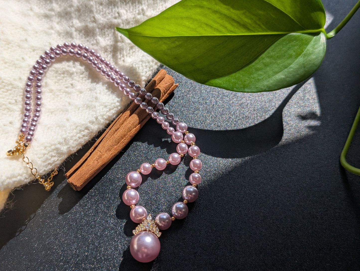 Lilac Crown Pearl Necklace