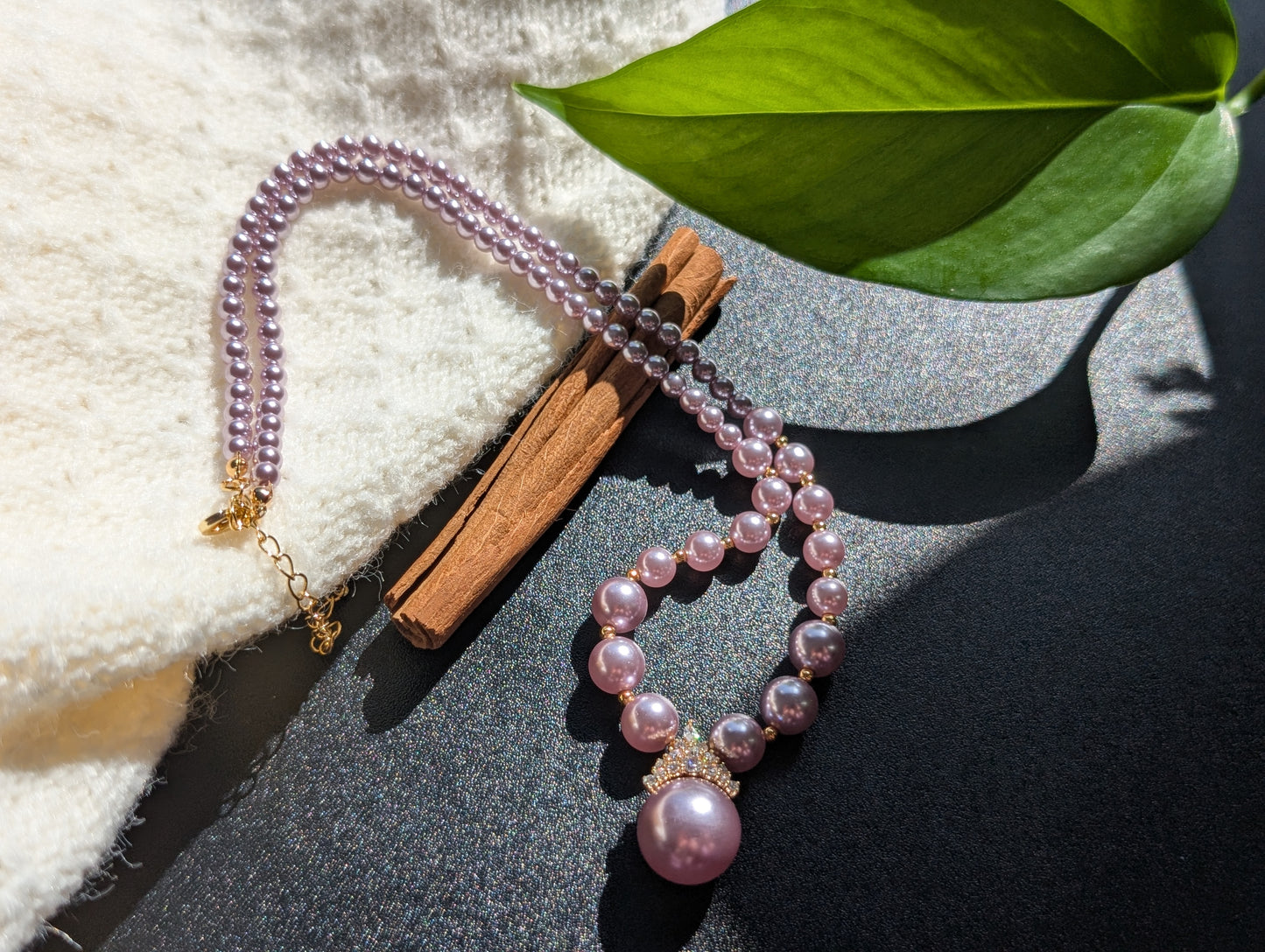 Lilac Crown Pearl Necklace