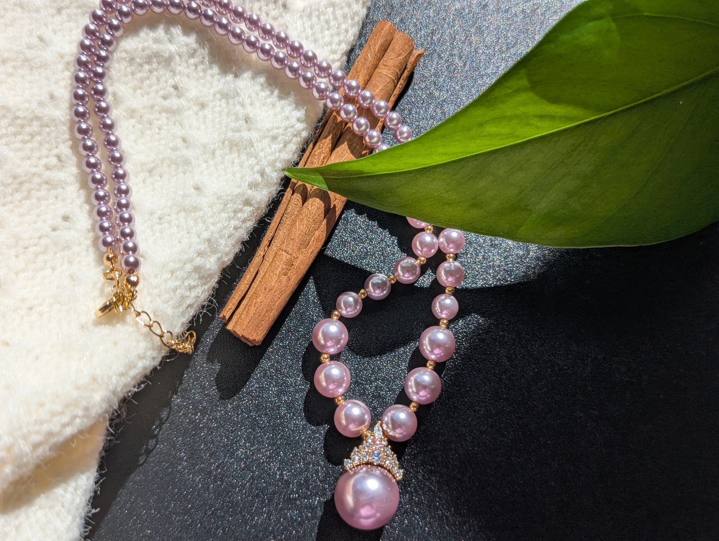 Lilac Crown Pearl Necklace