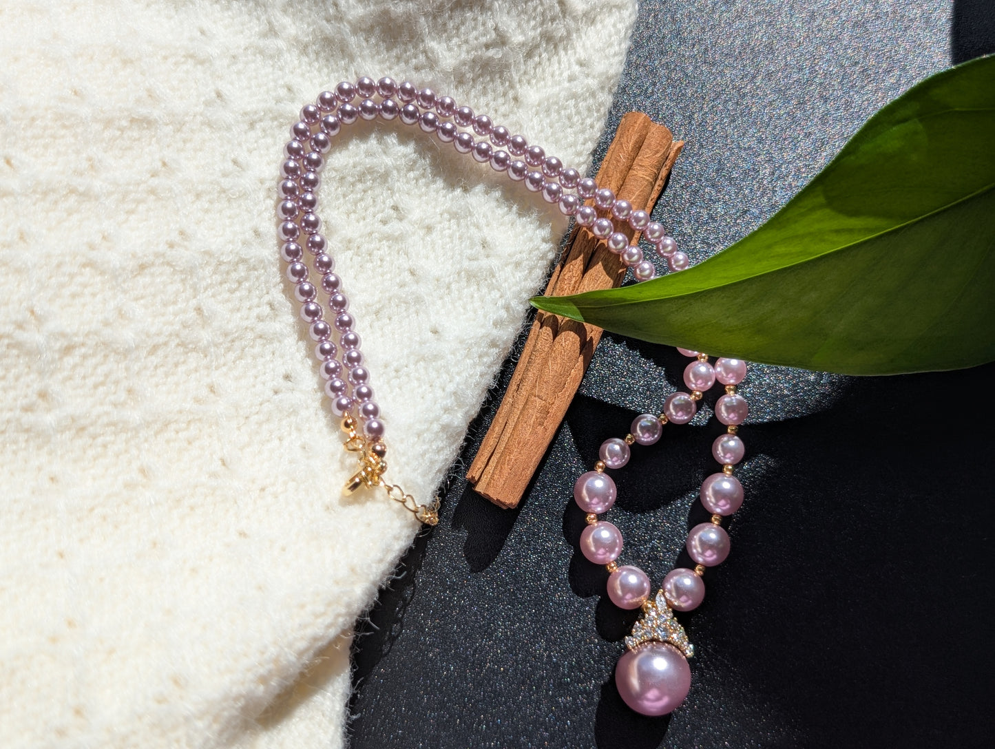 Lilac Crown Pearl Necklace