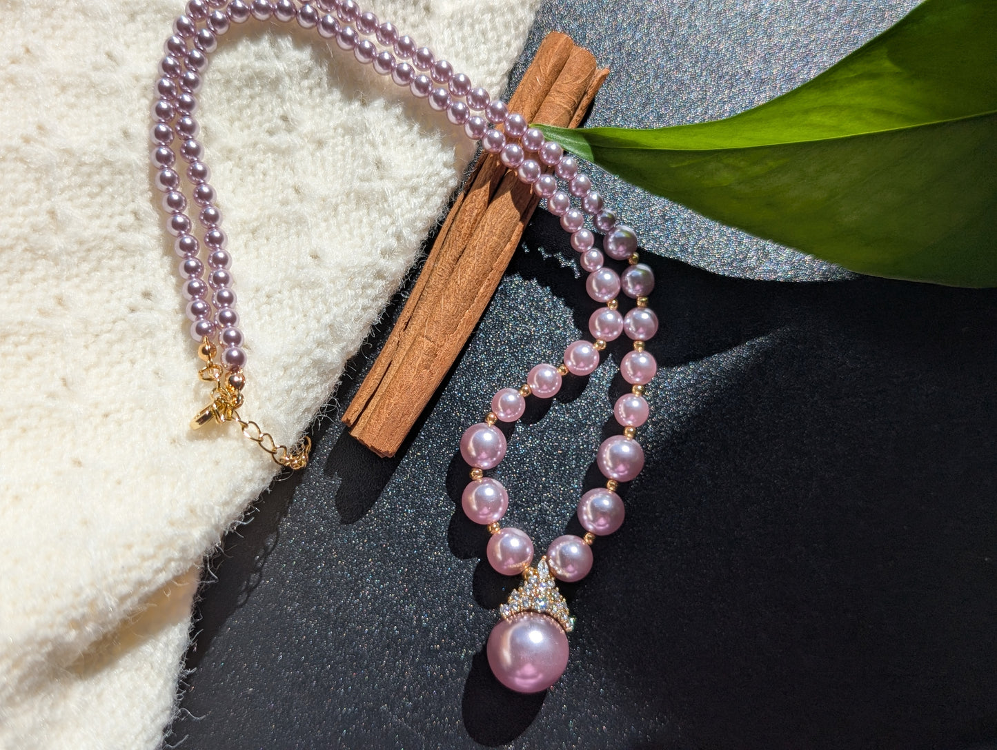 Lilac Crown Pearl Necklace