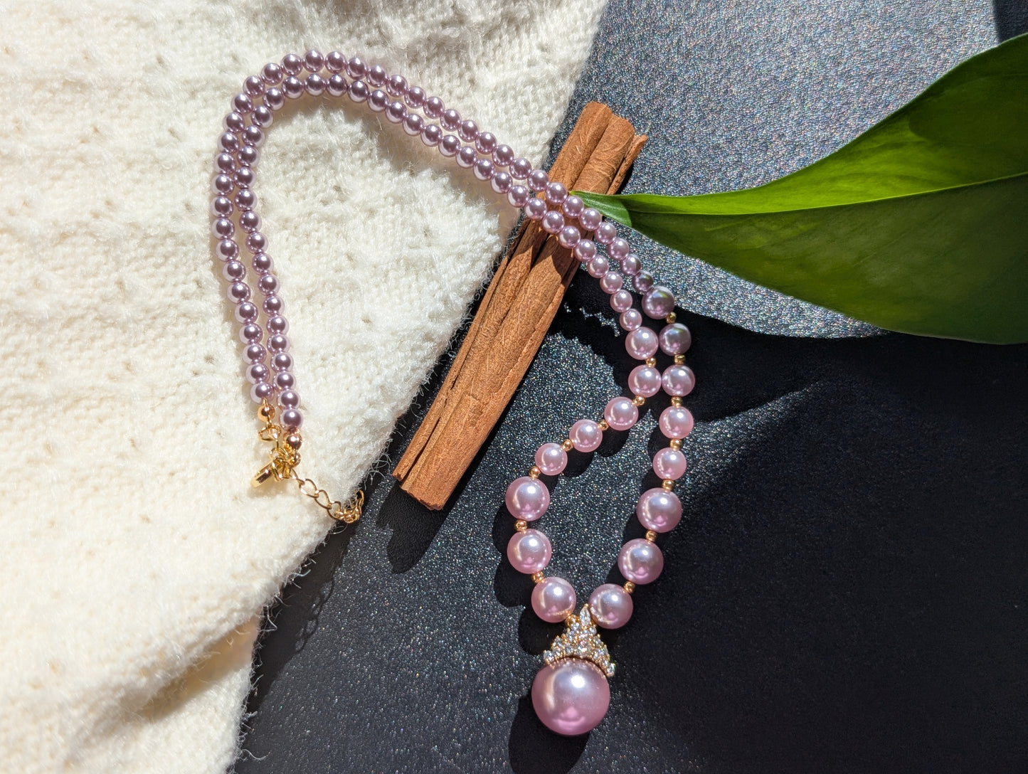 Lilac Crown Pearl Necklace