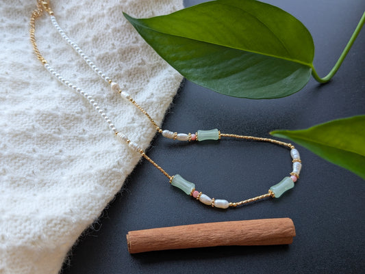 Serene Pearl & Jade Harmony Necklace