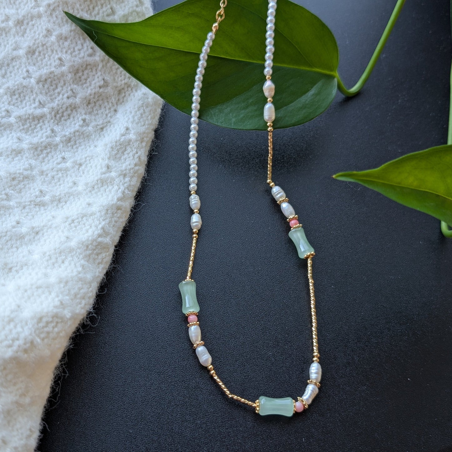 Serene Pearl & Jade Harmony Necklace