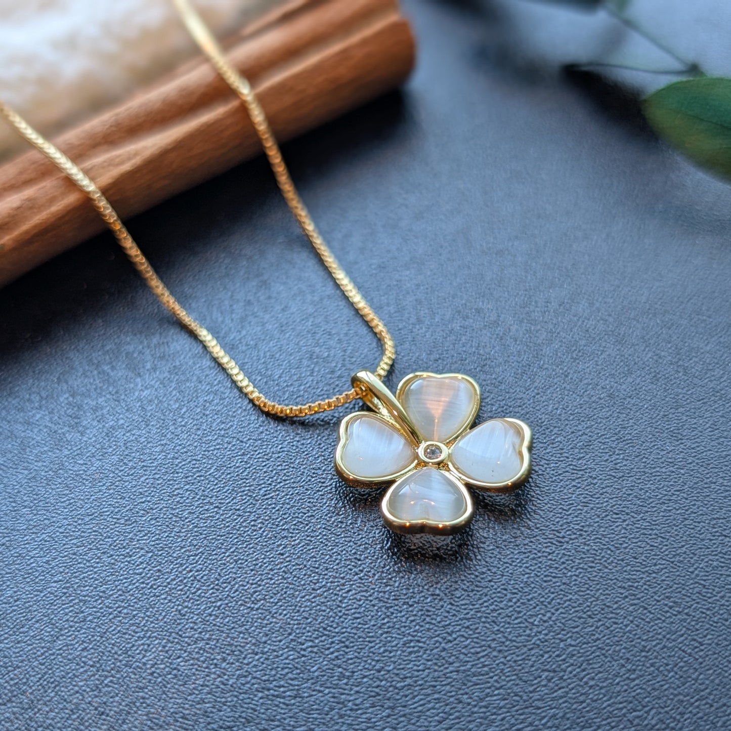 Lucky Clover Sparkle Opal Pendant