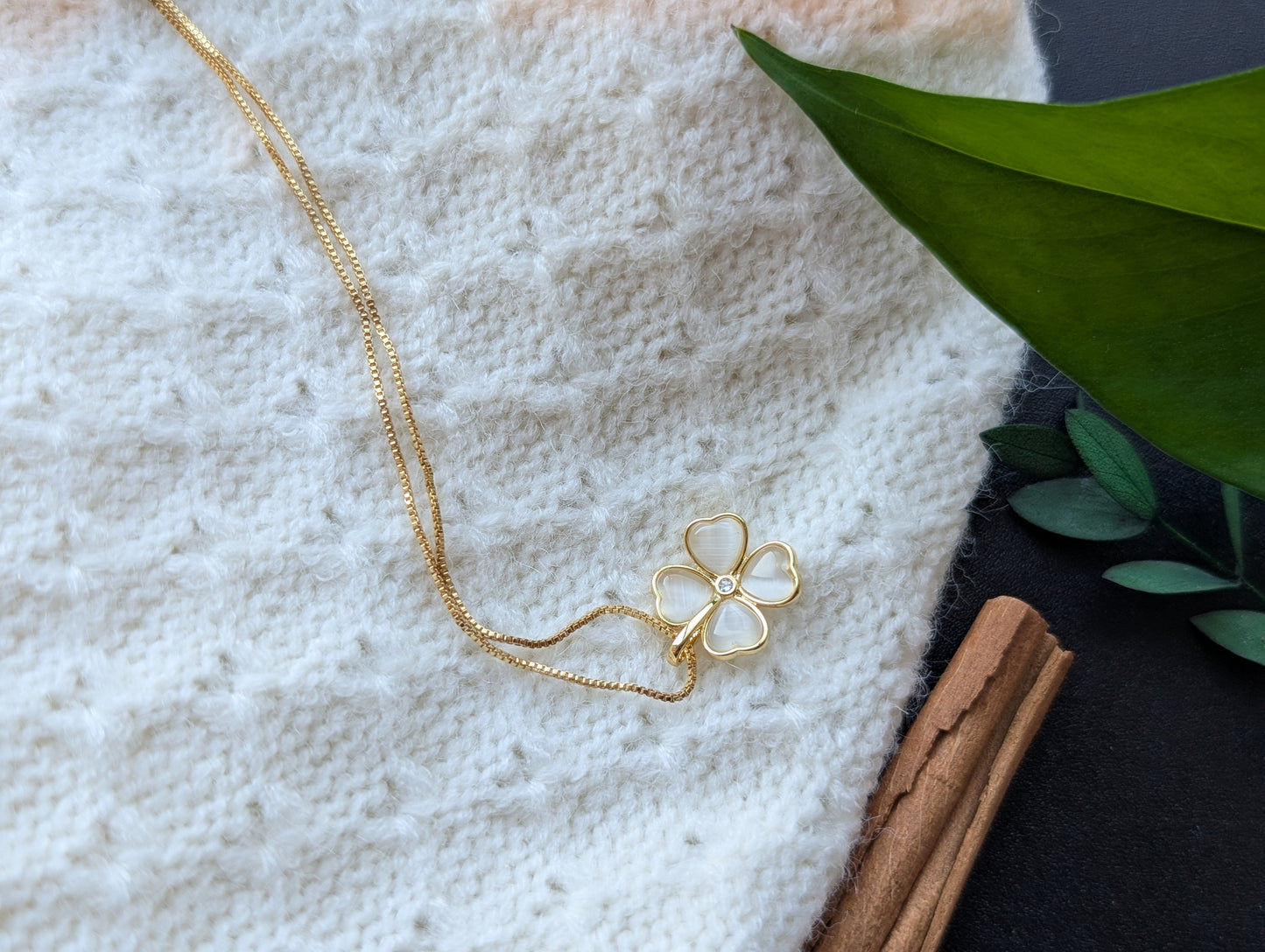 Lucky Clover Sparkle Opal Pendant