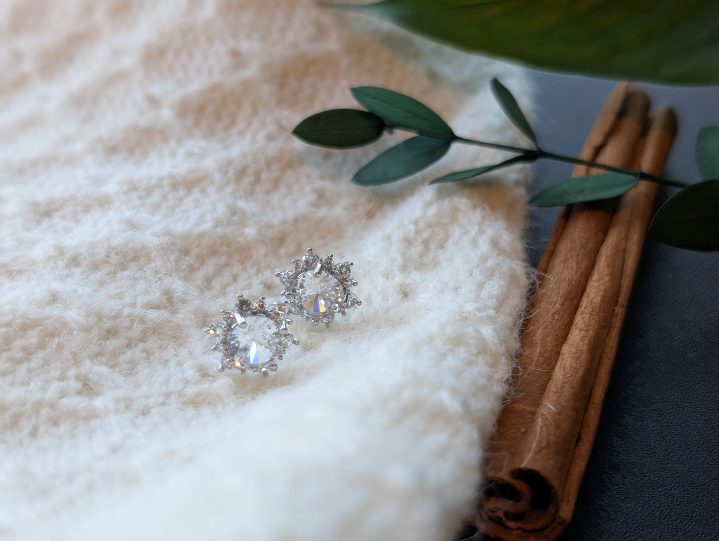 Dazzling Snowflake Stud Earrings