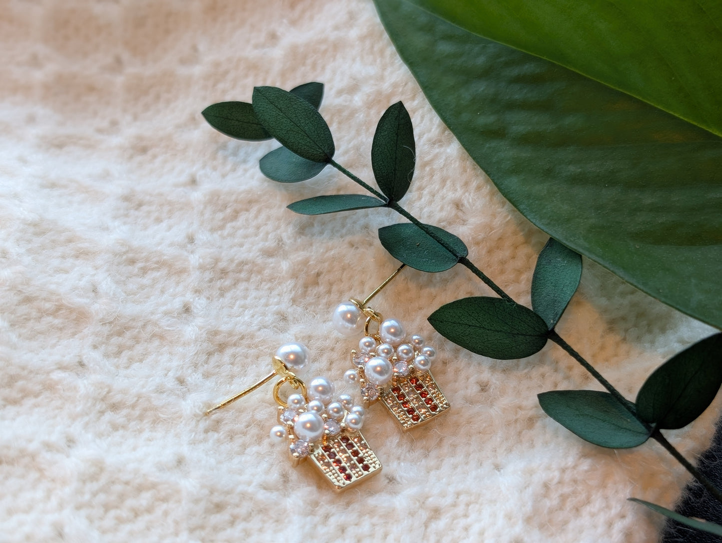 Sweet Treat Popcorn Pearl Earrings