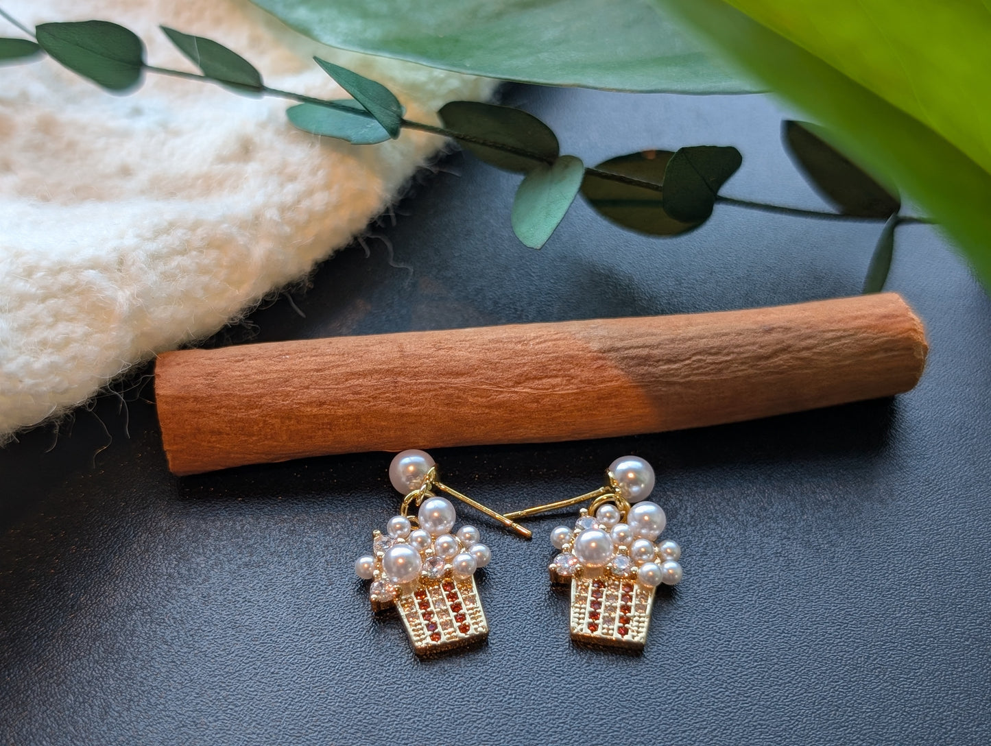 Sweet Treat Popcorn Pearl Earrings