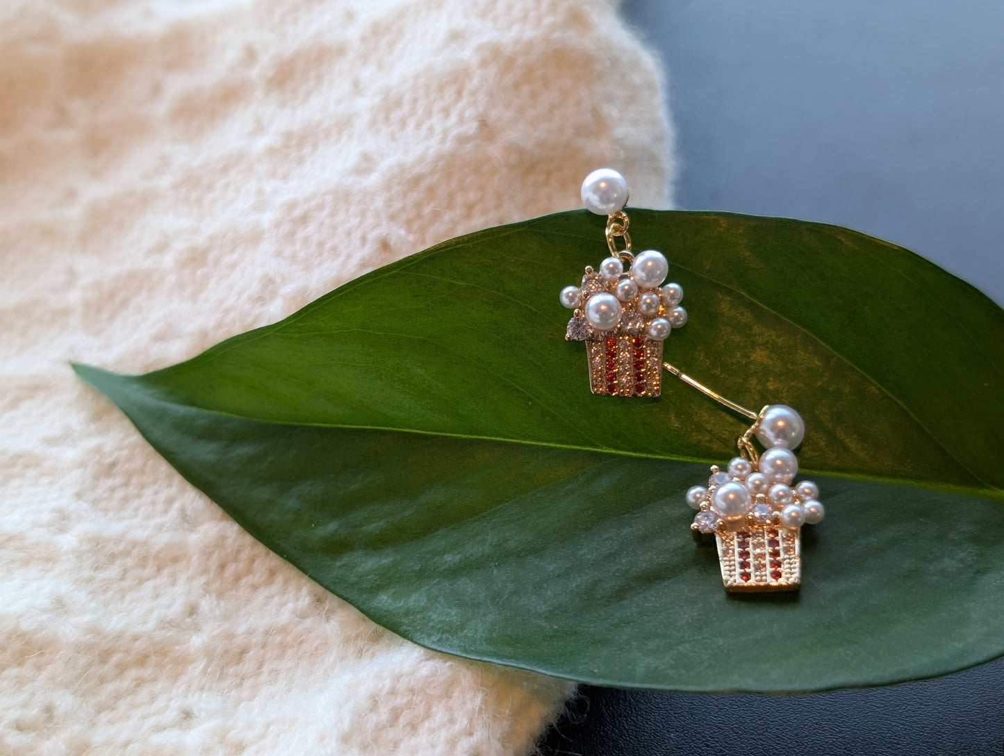 Sweet Treat Popcorn Pearl Earrings