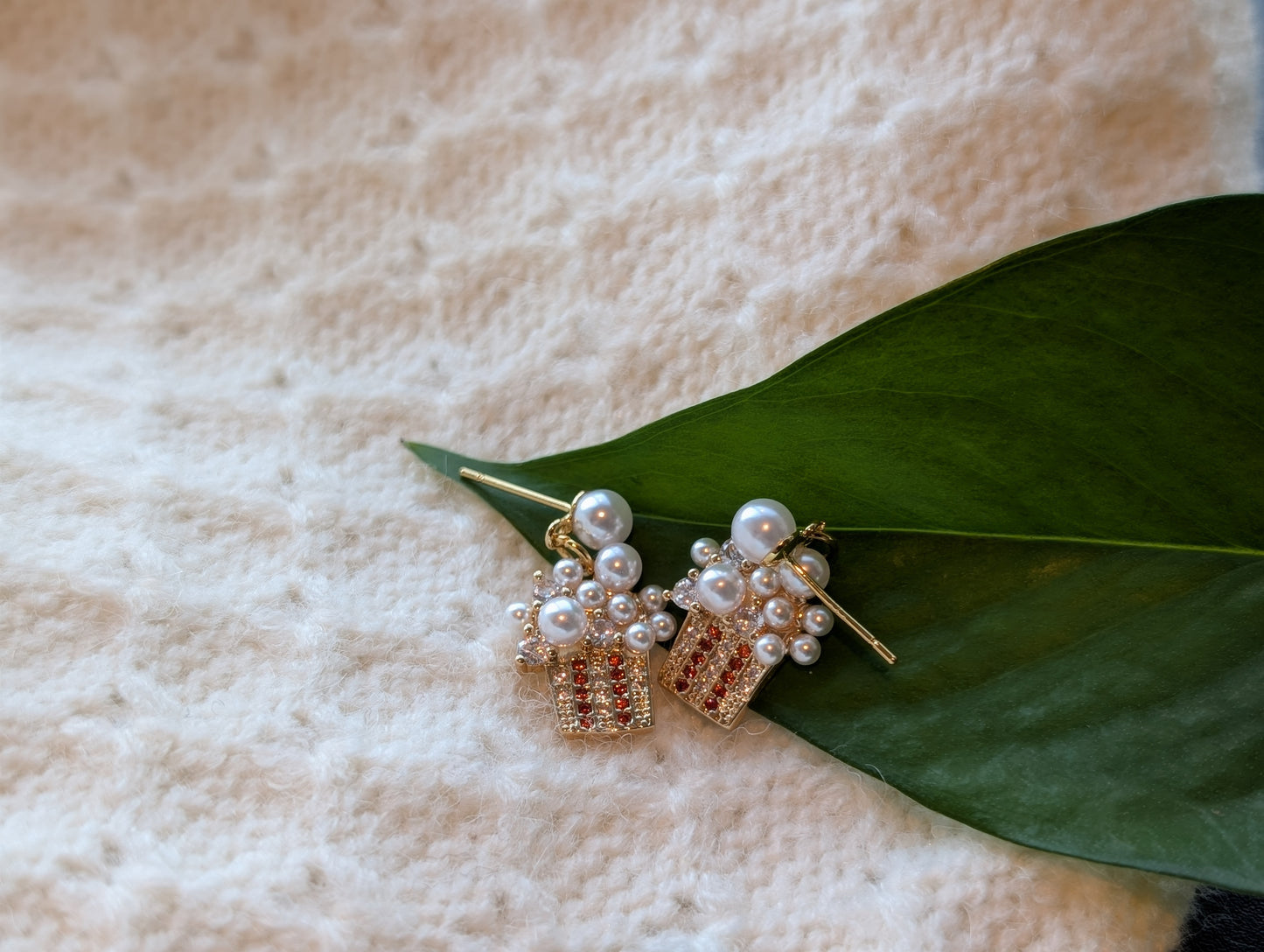 Sweet Treat Popcorn Pearl Earrings