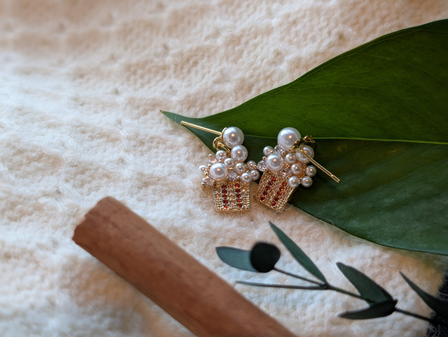 Sweet Treat Popcorn Pearl Earrings