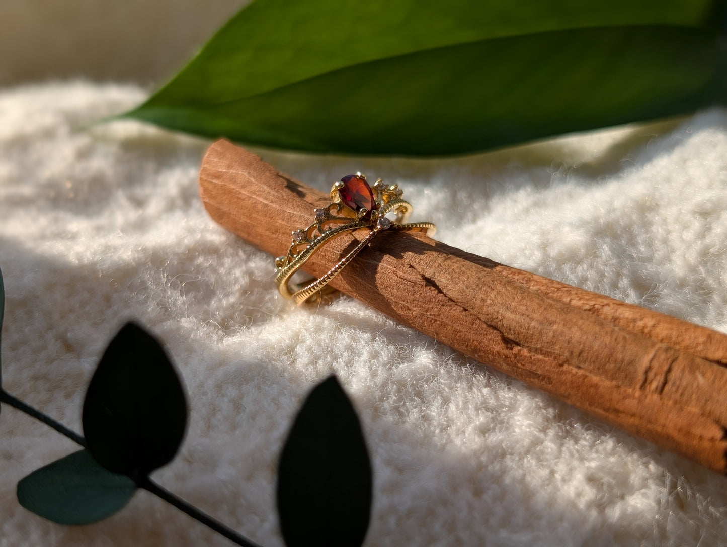 Garnet Tiara Ring Set
