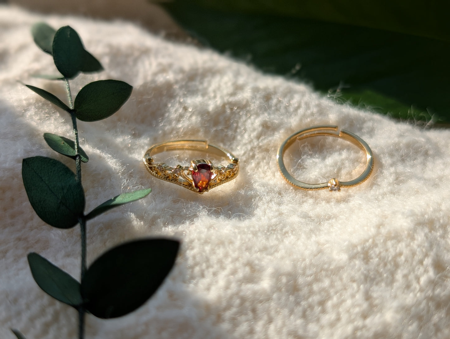 Garnet Tiara Ring Set